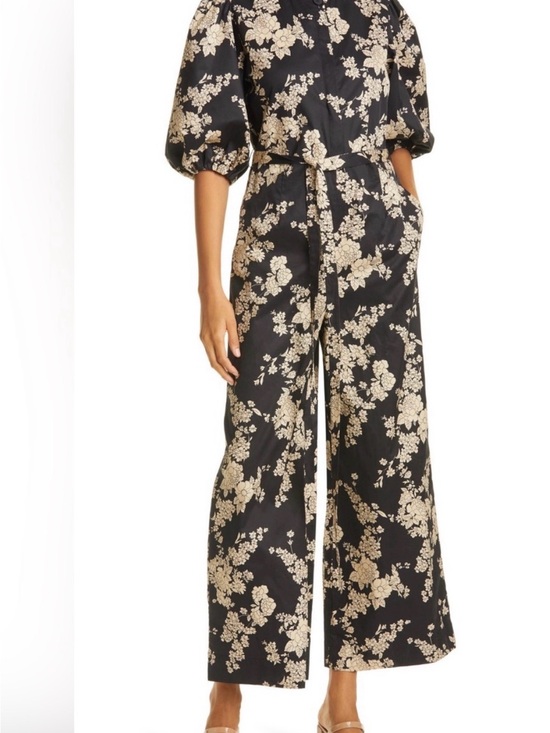 Rebecca Taylor Pants - NWT Rebecca Taylor Floral Wide-Leg Jumpsuit in Black and Cream